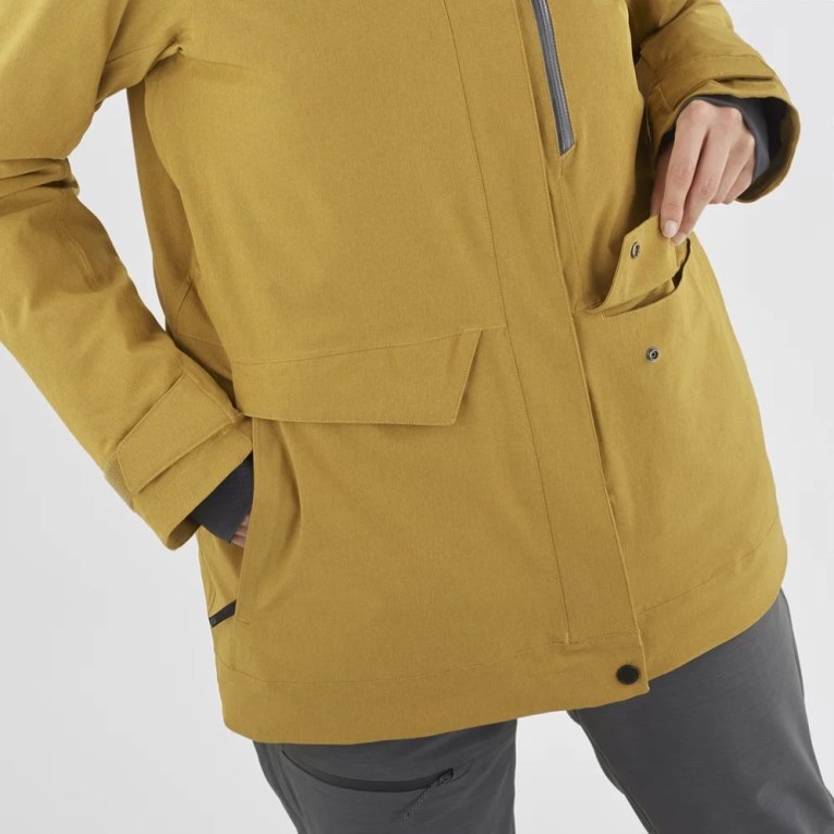 Chaquetas De Esquí Salomon Stance Cargo Insulated Encapuchado Mujer Amarillos | MX SKQA486